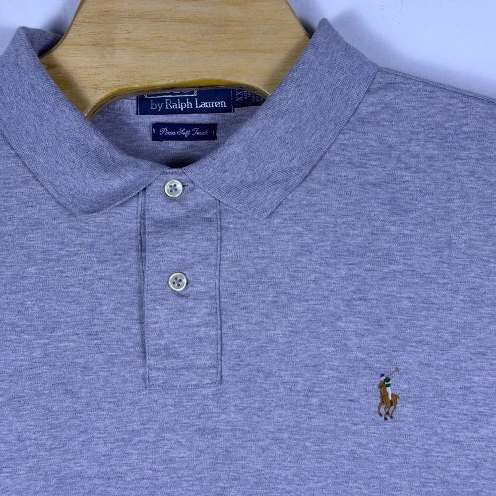 Polo Ralph Lauren Polo Men XXL Grey Pima Soft Touch Cotton Classic Pony Golf